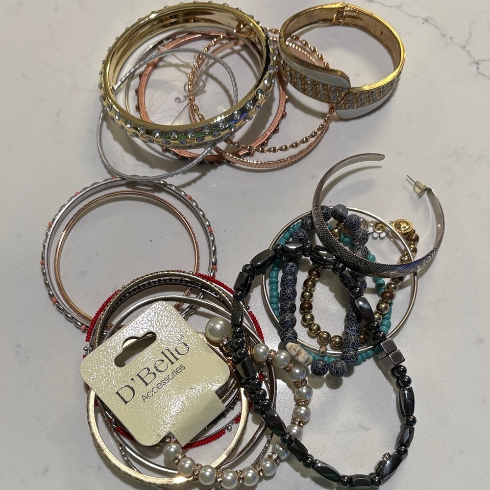 Gold and Silver Bangle Set - Picture 4 of 5